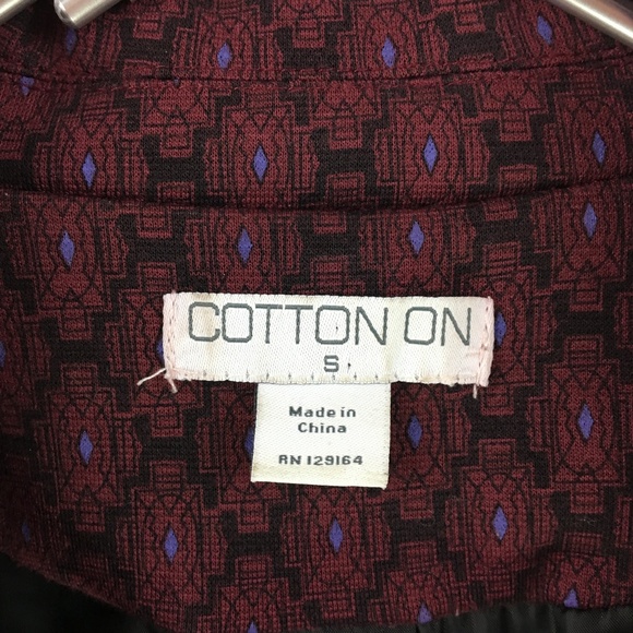 Cotton On Blazer Purple Black & Blue Size Small - Picture 3 of 7